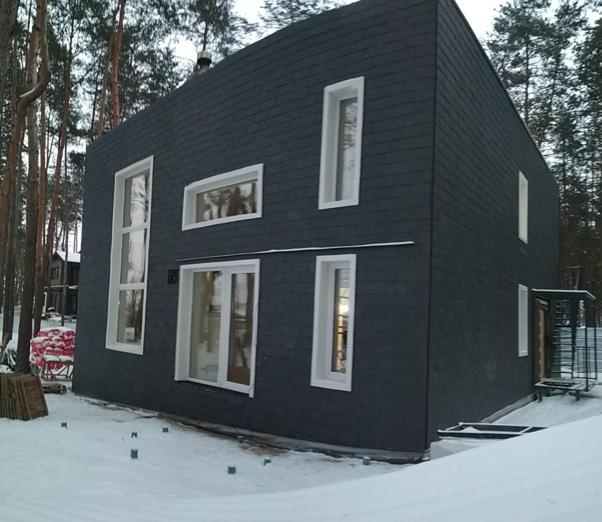 Частный коттедж, с. Малая Даниловка. Фасадный сланец Samaca