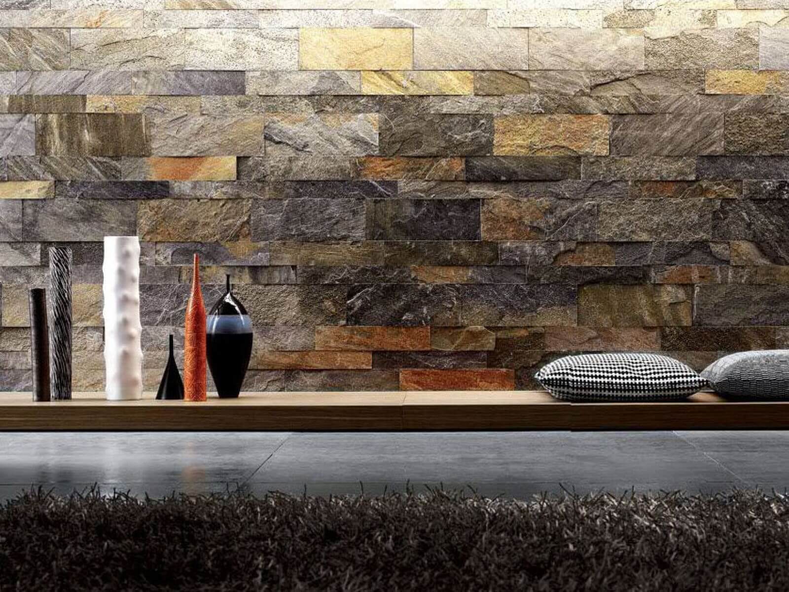 Камни Golden Gray. Интерьерный сланец Artesia